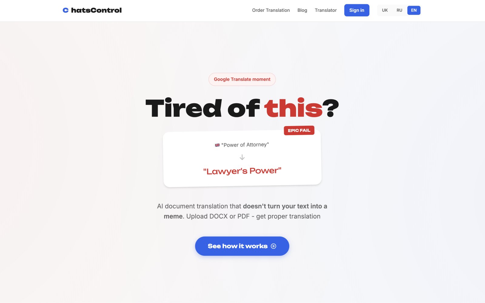 ChatsControl - AI document translation platform